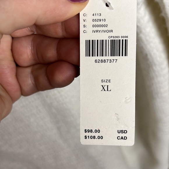 NWT Anthropologie Pilcro Cowl Neck Ivory Oversized Knit Sweater - Picture 10 of 12